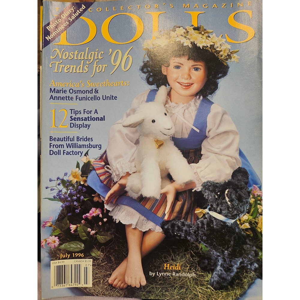 Dolls The Collectors Magazine July 1996 Marie Osmond Annette Funicello Heidi